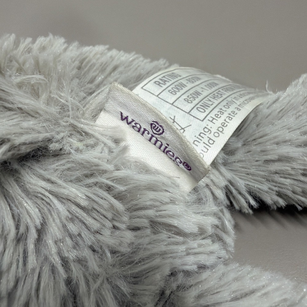 Warmies Microwavable Plush Husky Dog 10" Gray Cream Stuffed Animal Heat Therapy - Picture 7 of 11